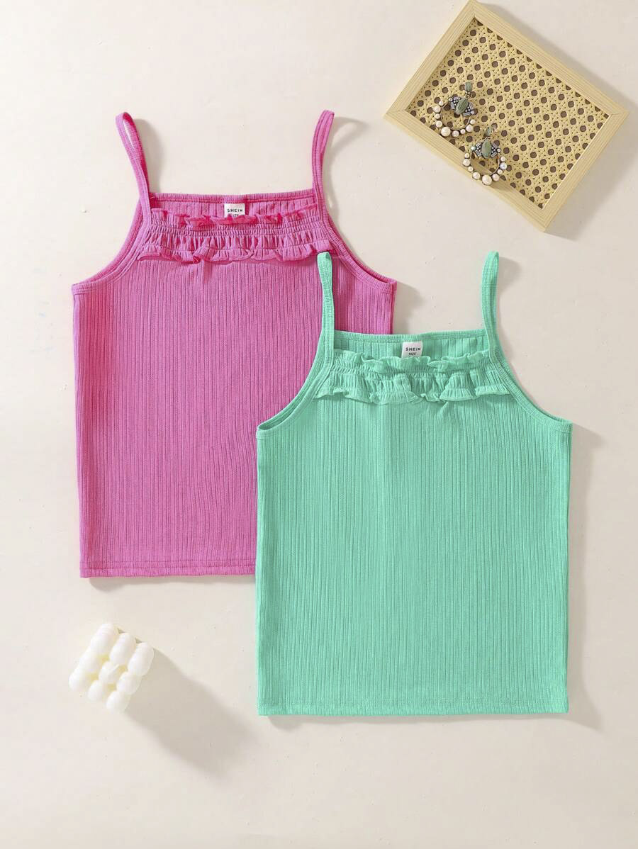 Girls Solid Color Vest
