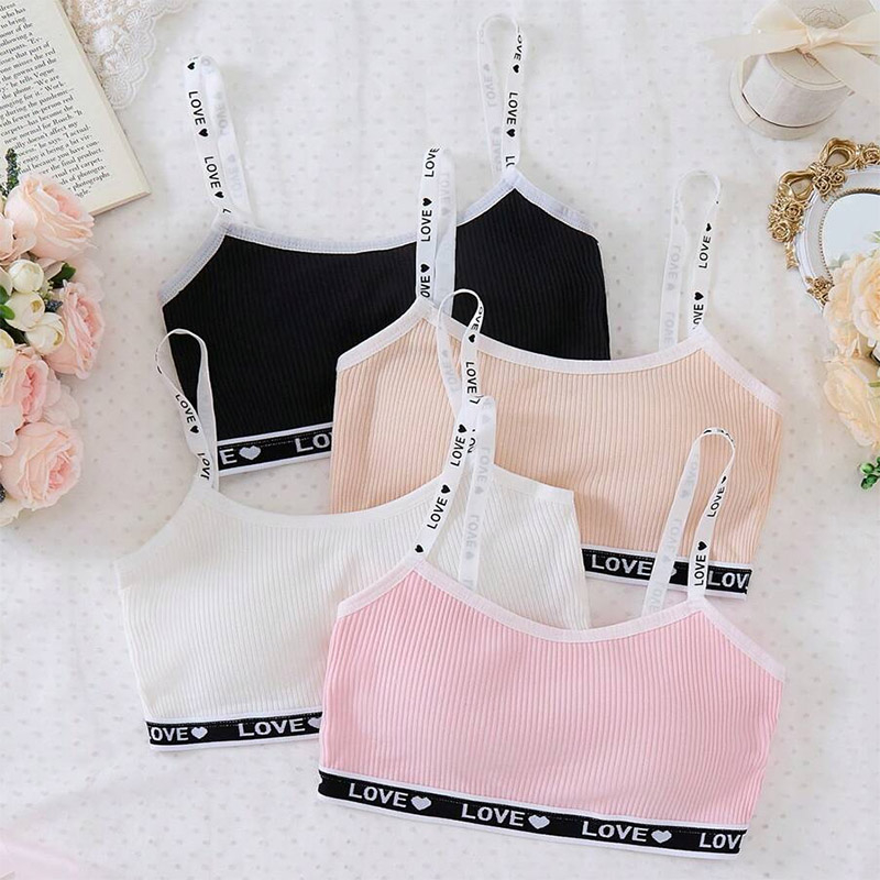 Teen Girls Letter Trim Camisole Bra