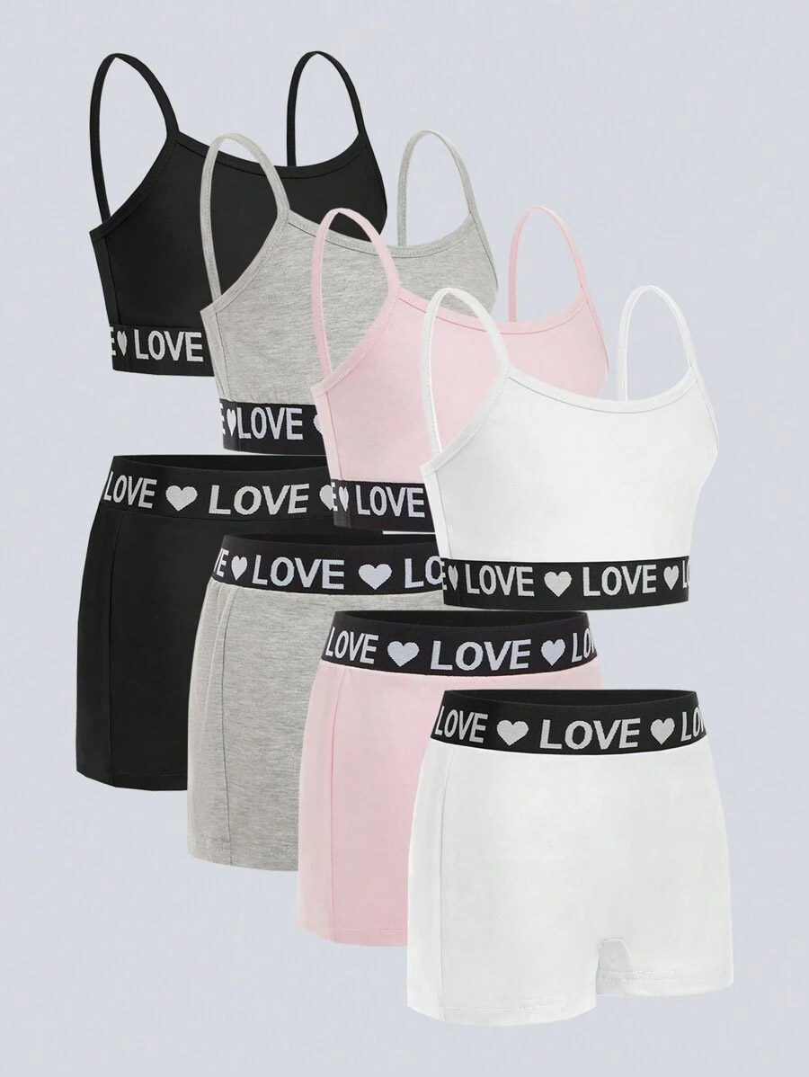 Girls Heart Print Elastic Bra
