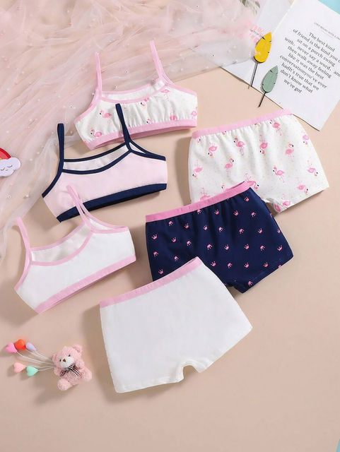Girls Flamingo Printed Bra