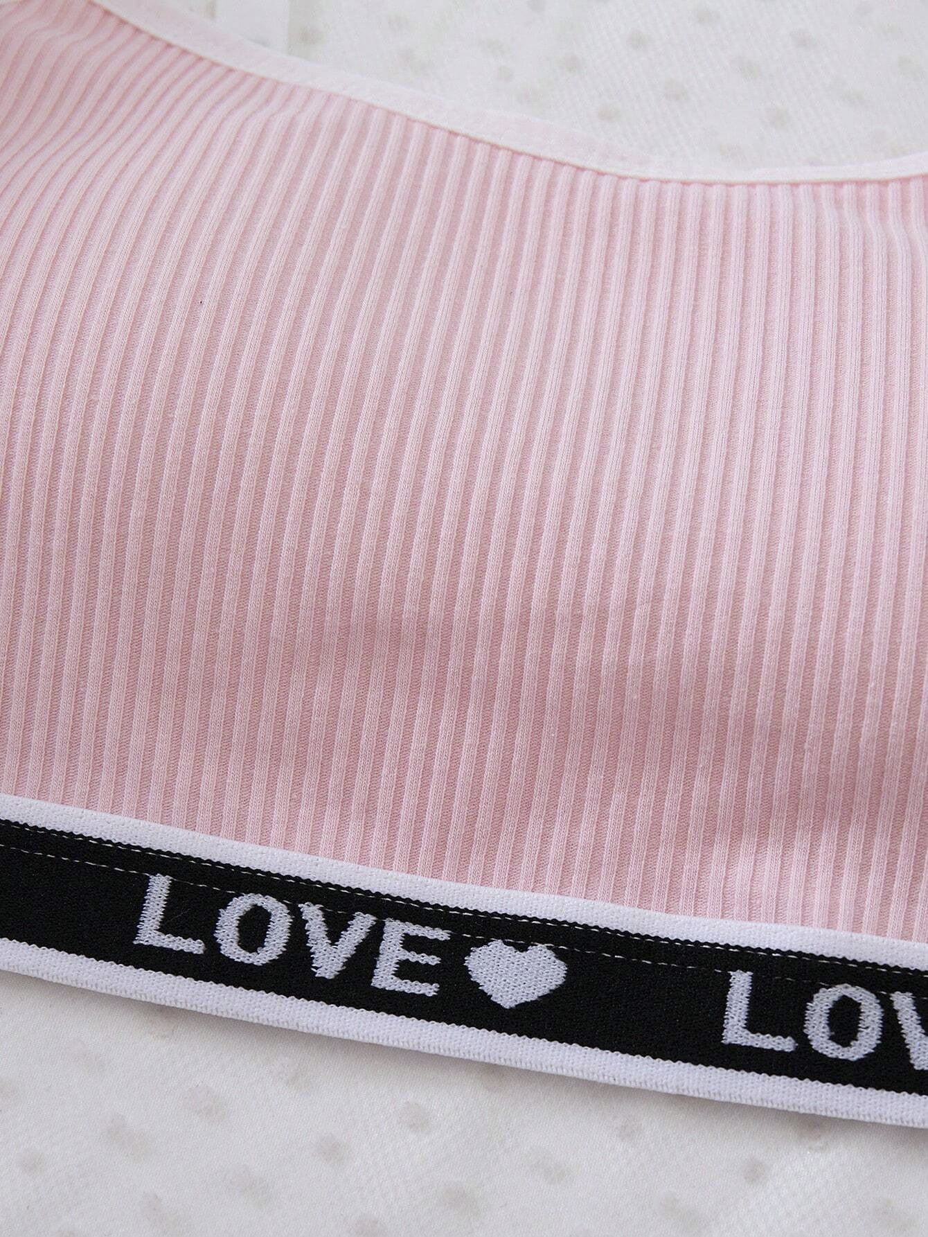 Teen Girls Letter Trim Camisole Bra