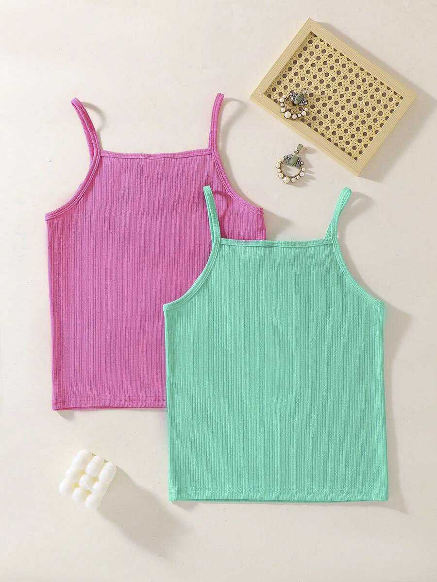 Girls Solid Color Vest