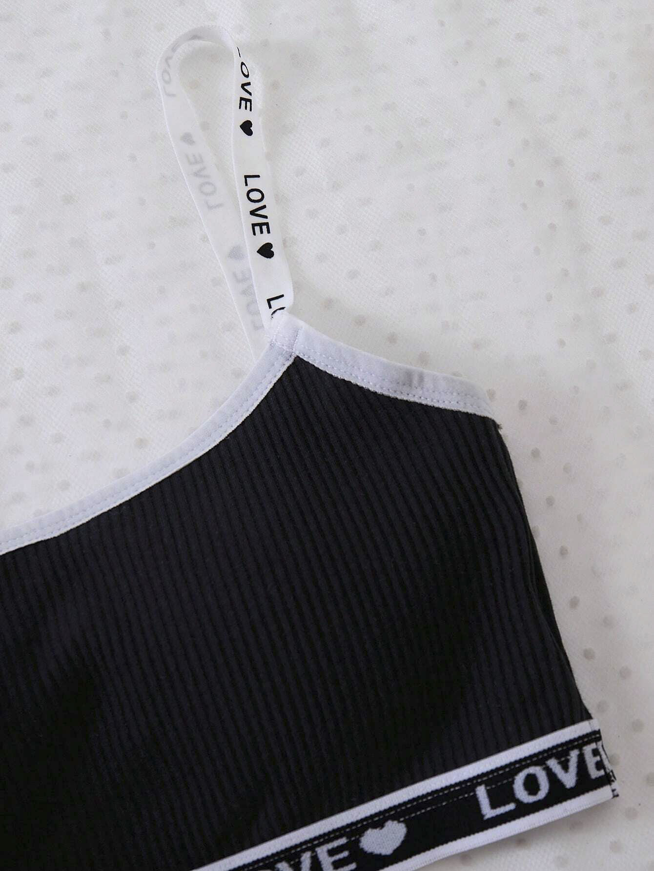 Teen Girls Letter Trim Camisole Bra