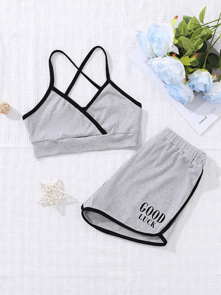 Teen Girl Grey Underwear Set