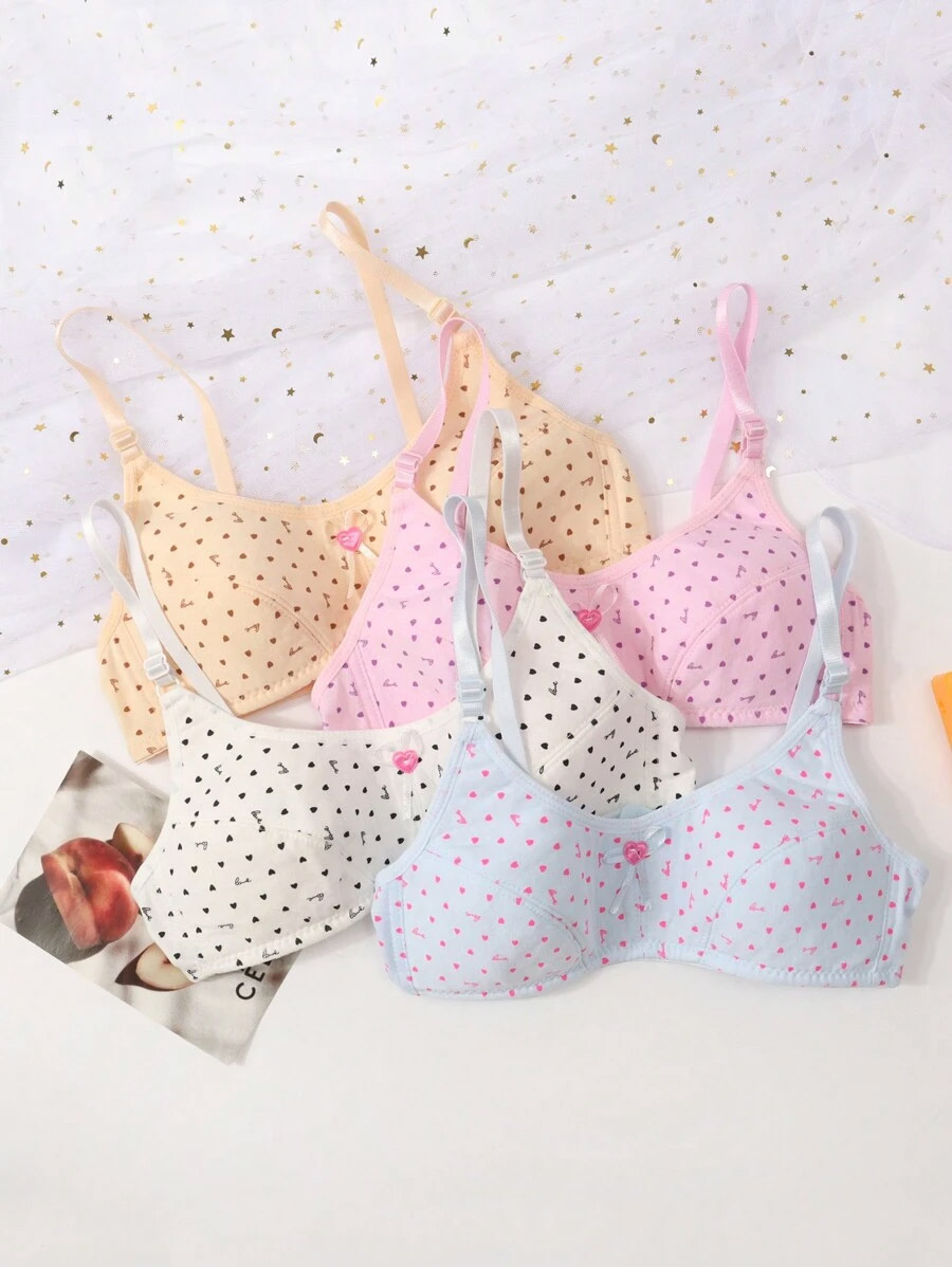 Heart Pattern Underwear Bra