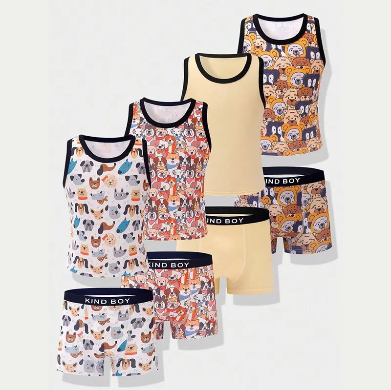 ​How To Mix And Match Boys Sleeveless Vest Underwear Sets with Outerwear?