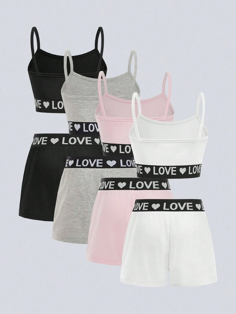 Girls Heart Print Elastic Bra