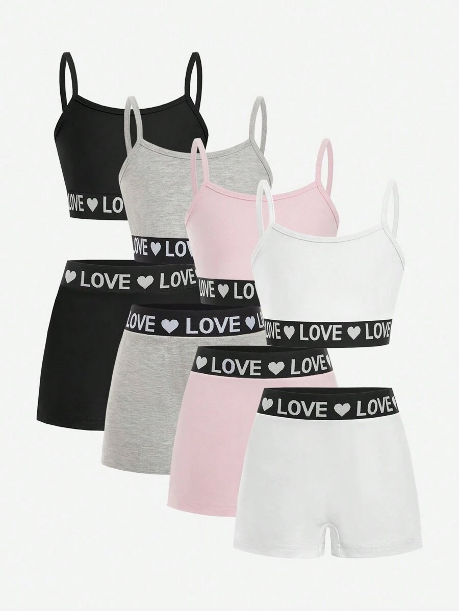 Girls Heart Print Elastic Bra