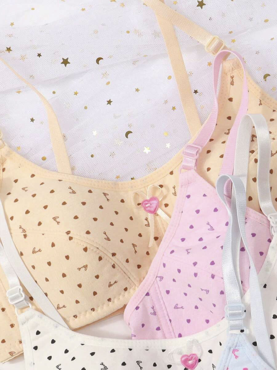 Heart Pattern Underwear Bra
