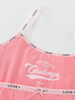 English Letter Print Bra