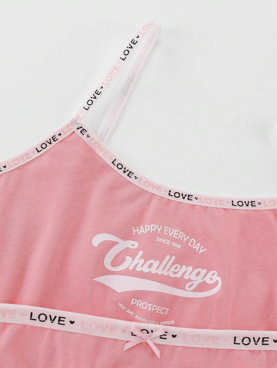 English Letter Print Bra